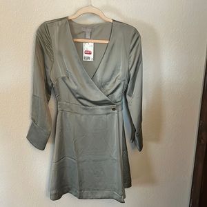 H&M SILK GREEN DRESS XS